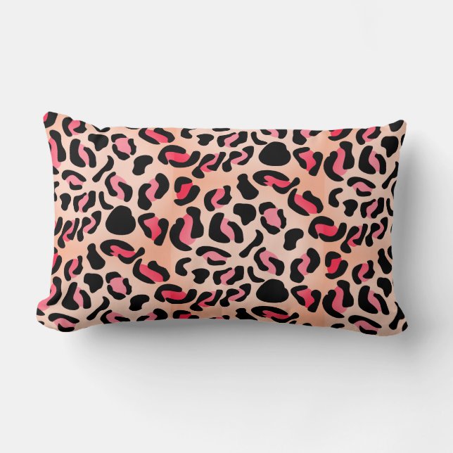 Modern Leopard Pattern Animal Print Lendenkissen (Vorderseite)