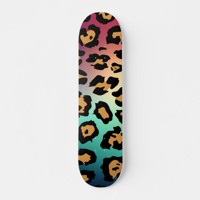 Modern Leopard Print Skateboard (Vorne)