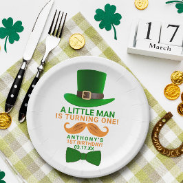 Modern Leprechaun St. Patrick's any Age Birthday Pappteller