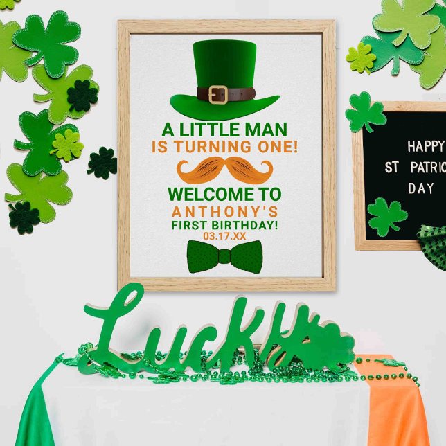 Modern Leprechaun St. Patrick's any Age Birthday Poster (Von Creator hochgeladen)