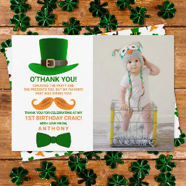 Modern Leprechaun St. Patrick's Day Birthday Foto Dankeskarte
