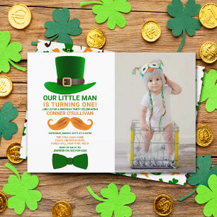 Modern Leprechaun St. Patrick's Day Birthday Foto Einladung