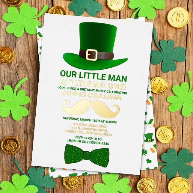 Modern Leprechaun St. Patrick's Day Folieneinladung (Von Creator hochgeladen)