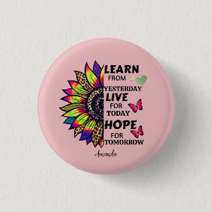 Modern lernen von gestern Zitate Sonnenblumen Name Button