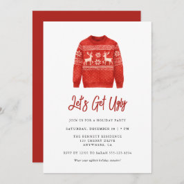 Modern Lets Get Ugly Christmas Ugly Sweater Party Einladung