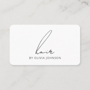 Modern Letted Script Hair Stylist Business Card Visitenkarte