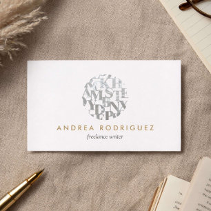 Modern Letterform Logo für Autoren und Schriftstel Visitenkarte