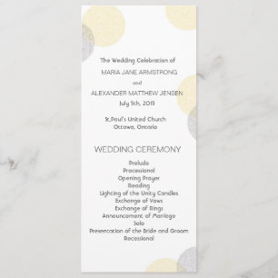 Modern Letterpress Style Circle Wedding Programm