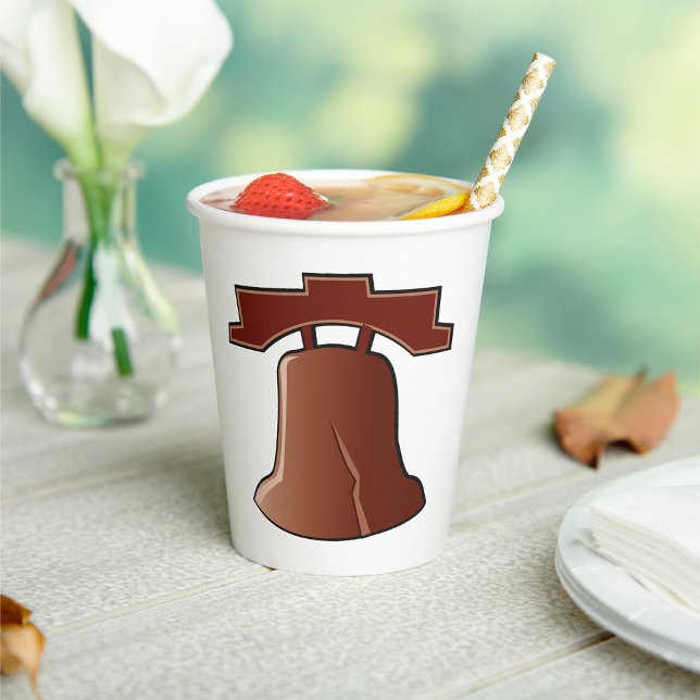 Modern Liberty Bell Patriotic Philadelphia Icon Pappbecher (Von Creator hochgeladen)