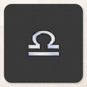 Modern Libra Zodiac Sign auf schwarzer Schlange Ha Rechteckiger Pappuntersetzer