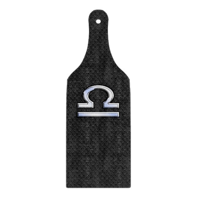 Modern Libra Zodiac Sign auf schwarzer Schlange Ha Schneidebrett (Vorderseite)