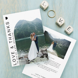 Modern Liebe Foto Arch Weiß Dankeschön Karte