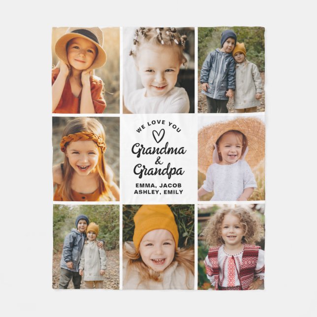 Modern Liebe You Oma Opa Instagram Foto Fleecedecke (Vorderseite)