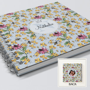 Modern Light Blue Queen Bee & Blume Feminine Notizbuch