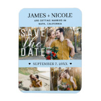 Modern Light Blue Save the Date Hochzeit 3 Fotos