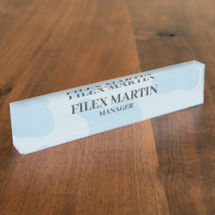 Modern Light Blue stilvoll Business Custom Namensplakette