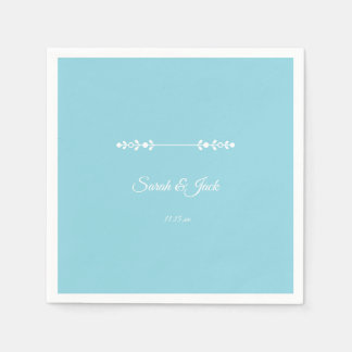 Modern Light Blue & White Cocktail Serviette