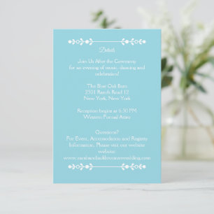 Modern Light Blue & White Wedding Details Card Begleitkarte
