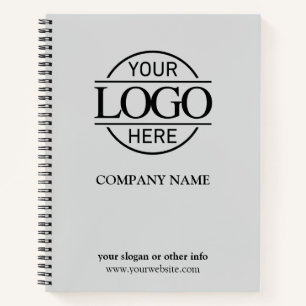 Modern Light Gray Corporate Company Logo Notizbuch