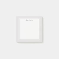 Modern Light Gray Silver White Border Script