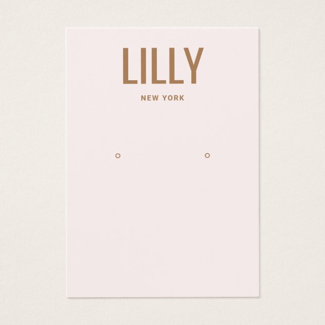 Modern Light Pink Earring Display Card (Vorderseite)