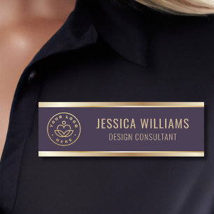 Modern Lila Gold-Business-Logo Namensschild