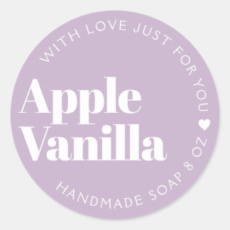 Modern Lilac Bold Typografy Product Label Runder Aufkleber