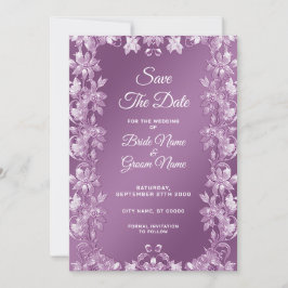 Modern Lilac Floral Save the Date