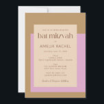 Modern Lilac Gold Pink Geometric Bat Mitzvah Einladung<br><div class="desc">Moderne Lilac Gold Pink Geometrische Typografie Bat Mitzvah Einladung</div>