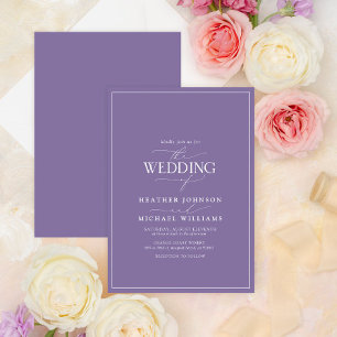 Modern Lilac Lavender Calligraphy Wedding Einladung