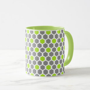 Modern Lime Green Grey Geometric Muster Tasse