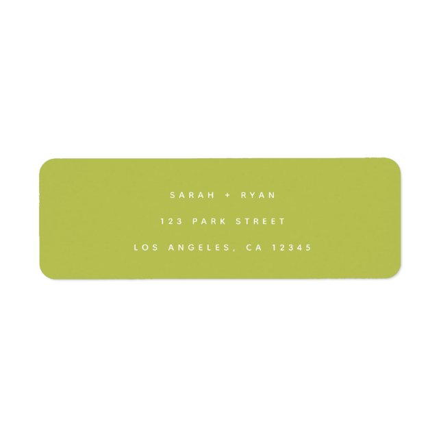 Modern Lime Green Wedding Return Address (Vorne)