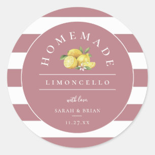 Modern Limoncello Dusty Rose Strip Runder Aufkleber