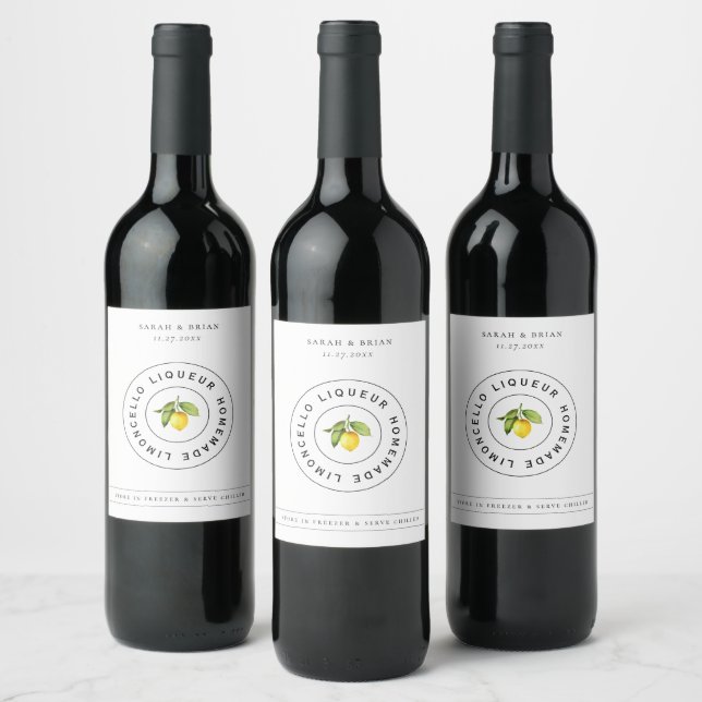 Modern Limoncello Logo-Logo-Label Weinetikett (Flaschen)