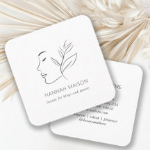 Modern, Line Art, Frau, Blätter, Salon, Weiß