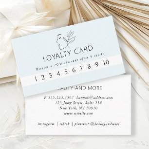 Modern, Line Art, Frau, Light Blue, Salon, Peach Visitenkarte