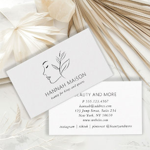 Modern, Line Art, Frauen, Leafy, Salon, Grau Visitenkarte