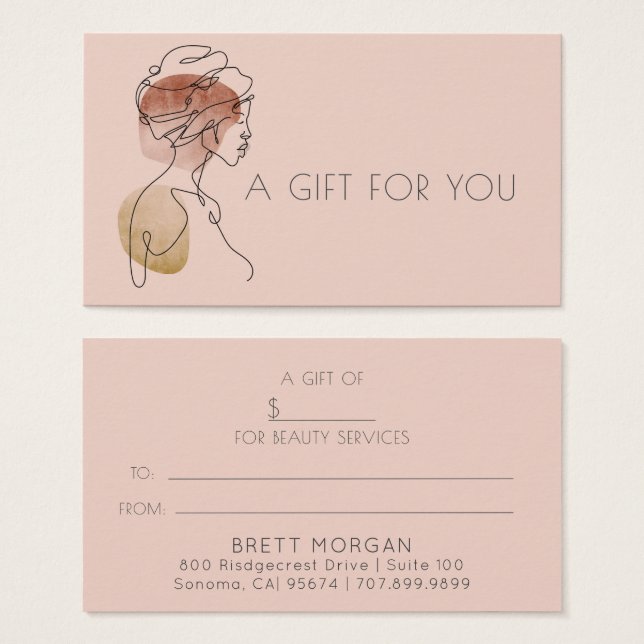 Modern Line Art Woman Makeup Artist (Vorne & Hinten)