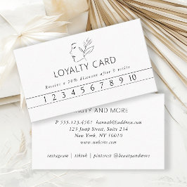 Modern, Line Art, Woman, White, Salon, Visitenkarte