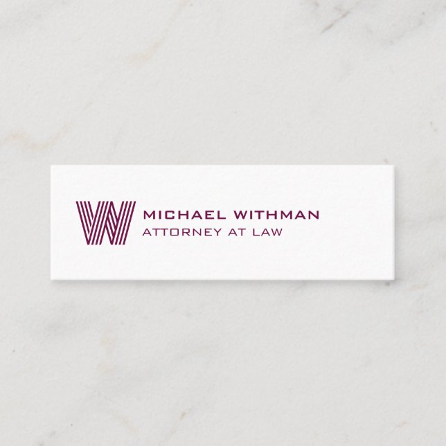 MODERN LINE MONOGRAM  BUSINESS LOGO  MINI VISITENKARTE (Vorderseite)