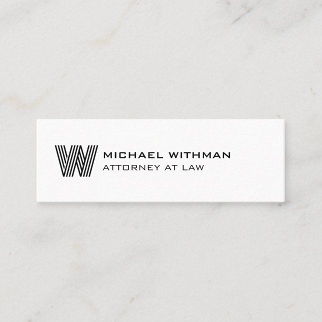 MODERN LINE MONOGRAM  BUSINESS LOGO  MINI VISITENKARTE (Vorderseite)