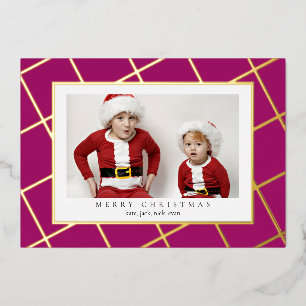Modern Lines Gold Fox Weihnachtskarte Folien Feiertagskarte