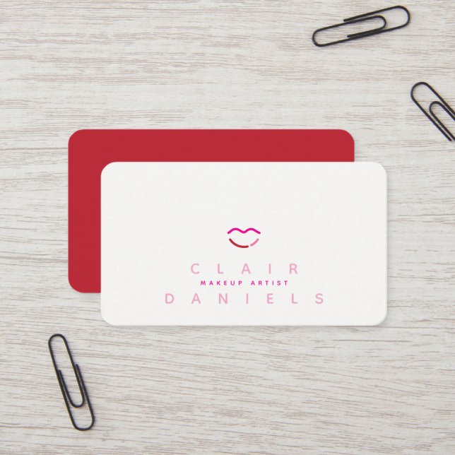 Modern Lips Beauty Logo | Editierbare Farbe |  Visitenkarte (Vorderseite/Rückseite Beispiel)