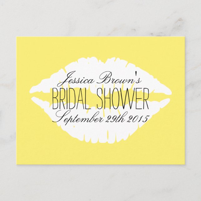 Modern Lips Brautparty Rezept Karten (Vorderseite)