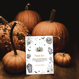 Modern Little Boo Ghost Boy Baby Dusche Dankeskarte