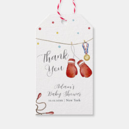 Modern Little Champion Boxing Sport Baby Shower Geschenkanhänger