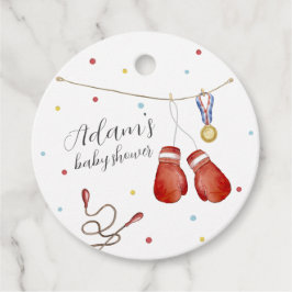 Modern Little Champion Boxing Sport Baby Shower Geschenkanhänger