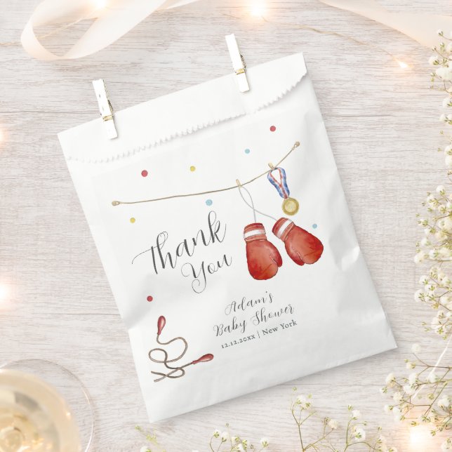 Modern Little Champion Boxing Sport Baby Shower Geschenktütchen (Ausgeschnitten)