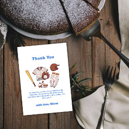 Modern Little Slugger Baseball Boy Baby Shower Dankeskarte