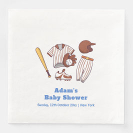 Modern Little Slugger Baseball Sport Baby Shower  Serviette